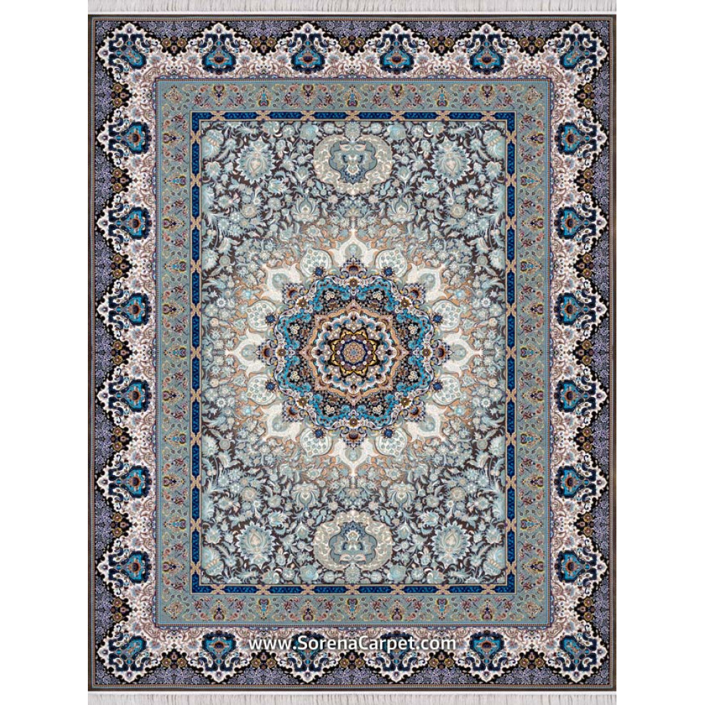 Machine carpet 1000 combs, Paizan design, walnut