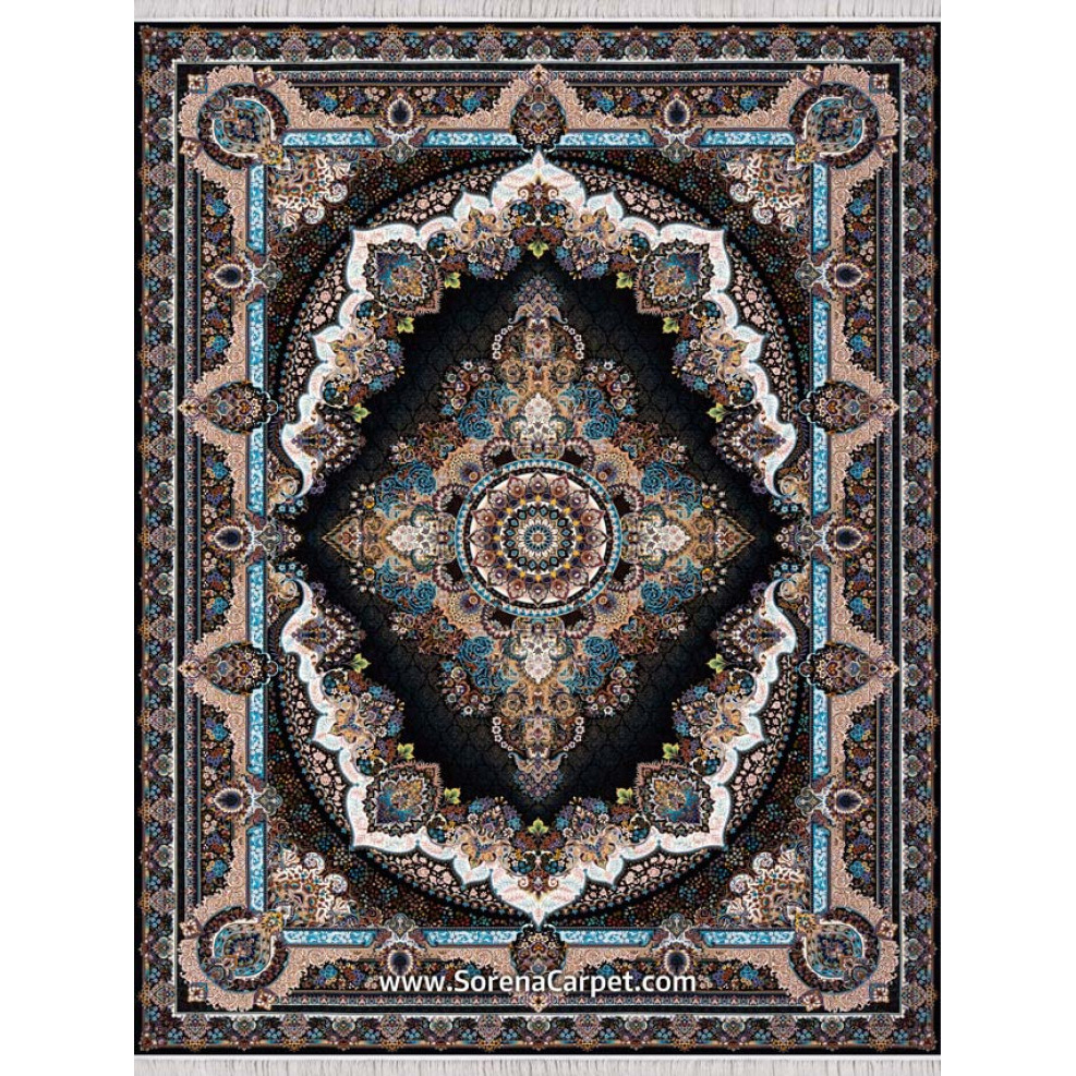 Ковер 1000 гребешков, дизайн Diba, темно-синий