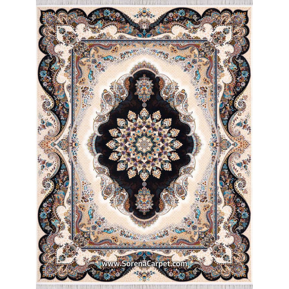 1000 comb machine carpet with cream dandelion design