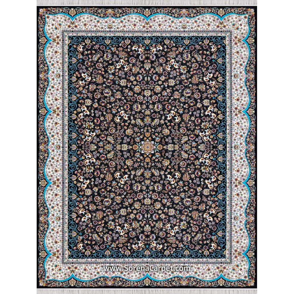 1000 comb machine carpet, Nobahar design, navy blue