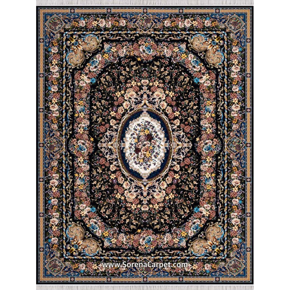 1000 comb machine carpet, Vanessa design, navy blue