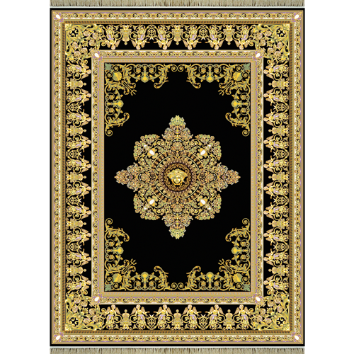 Machine-made carpet 1200 reeds, black Versace design