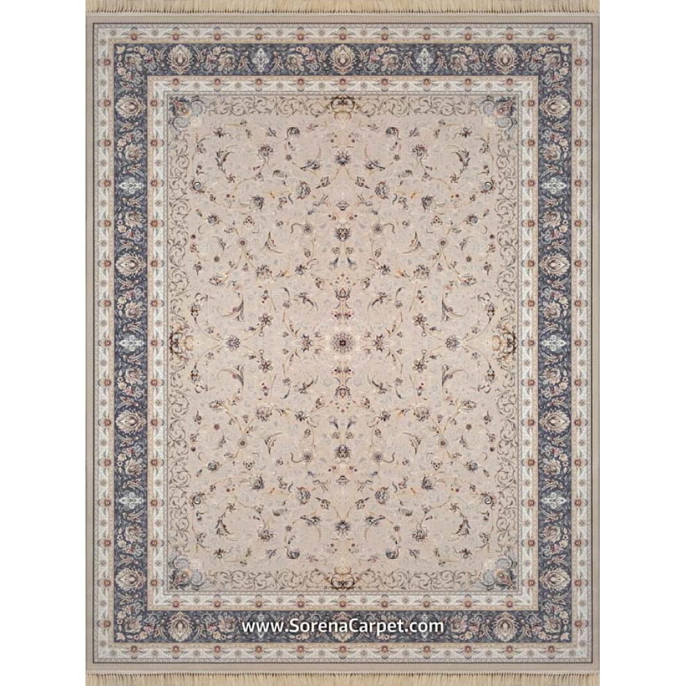 Kashan 700 shoulder machine carpet, occasion design, beige metallic border