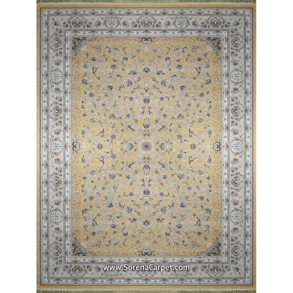 700 comb Kashan machine carpet, golden occasion design