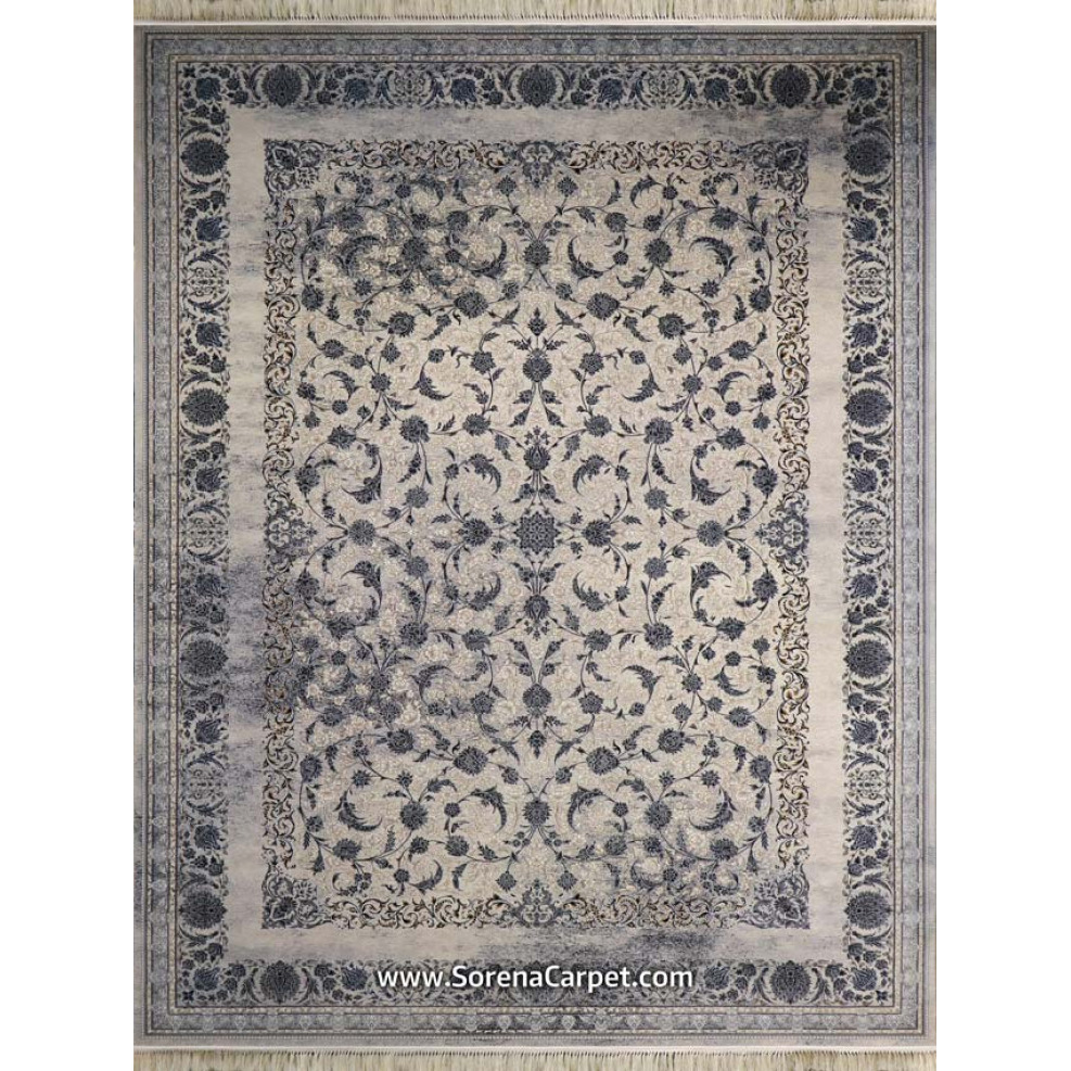 700 comb Kashan machine carpet, vintage design, beige