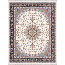 Makine halısı, 1200 taraklı halı, Atrin desen, lacivert-copy
